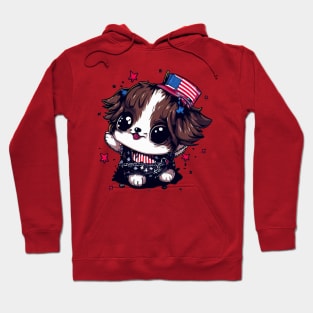 Cute Dog 4th of July Liberty Leash Hoodie